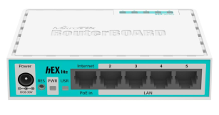 Маршрутизатор MIKROTIK RouterBOARD RB750UPr2 hEX PoE lite (650MHz/64Mb, 1xUSB, 5х100Мбит, PoE in