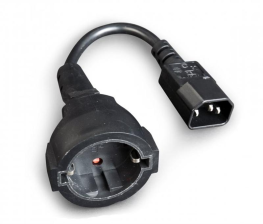 Кабель живлення Cablexpert (PC-SFC14M-01) С14 (M) - Schuko (F), із заземленням, чорний, 0.15м