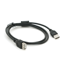 Кабель USB 2.0 AM/AF 1.0m ferrite black Voltronic (YT-AM/AF-1.0B)
