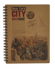 Блокнот  BUROMAX spiral side, В6, 96sheets, KRAFT, white, perforation, assor (BM.2478)