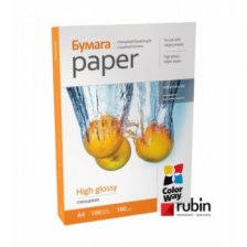 Фотопапір ColorWay глянцевий 180г/м, A4 PG180-100 карт.уп.