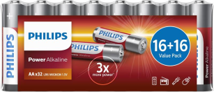 Батарейка  Philips Power Alkaline LR6 AA BL/32 (LR6P32FV/10)