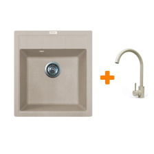 Мийка кухонна ADAMANT Brick Avena з сифоном + кухонний змішувач