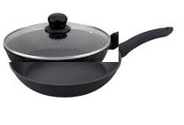 Сковорода  Ardesto Gemini Gourmet Aosta з кришкою, 28 см, чорний, алюминий AR1928GMP