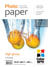 Фотопапір CW глянц. 260г/м, 10x15 PG260-100 карт.уп.