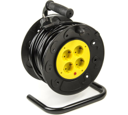 Подовжувач на котушці PowerPlant JY-2000/20 (PPRA08M200S4) 4 розетки, 20 м, черный, на катушке