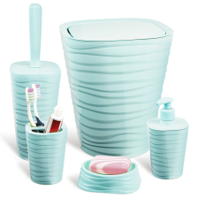 Набір для ванної кімнати  Planet Welle 5 предметів сіро-блакитний