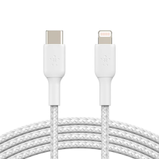 Кабель Belkin USB-С > Lightning, плетений, 2м, білий CAA004BT2MWH