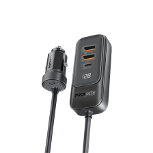 Автомобільний зарядний пристрій  Promate GearHub-120W 2 x USB-C / 2 x USB-A Black (gearhub-120w.black)