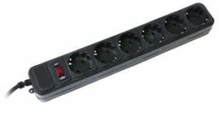 Мережевий фільтр Gembird (SPG6-G-6B) ,черный, 1,8 м кабель, 6 розеток