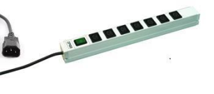 Пристрій розподілу електроживлення  ZPAS 19", 1U, блок 7хС13, з індикатором, вилка С14 W-LZ11-40-00-0