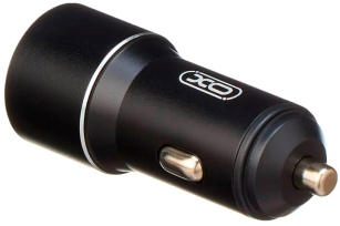 Автомобільний зарядний пристрій XO TZ09 2.4A/2 USB + cable Type-C Black (XO-TZ09T-BK)