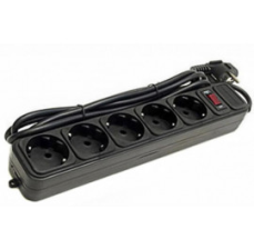 Мережевий фільтр PATRON 3.0 m3*1.5mm2 (SP-1653) 5 розеток BLACK (EXT-PN-SP-1653)
