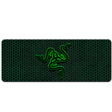 Килимок  400*900 тканинний RAZER 26 з боковою прошивкою, товщина 2 мм, колір Black/Green, Пакет