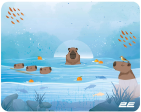 Килимок  2E Capybarra S Blue (2E-PAD-S-CAPY-BLUE)