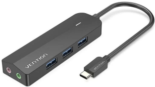 USB-хаб  Vention HUB With External Stereo Sound Adapter Black (TGQBB)