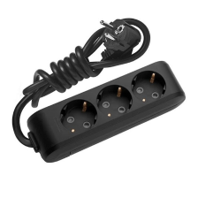 Мережевий подовжувач Panasonic X-tendia із заземленням 3 гнізда, 3 м, з захистними шторками, чорний