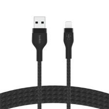 Кабель  Belkin Braided Silicone AM / Lightning MFI 1 m Black (CAA010BT1MBK)
