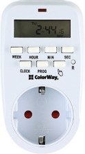 Таймер-розетка  ColorWay (16A/3680W) електронний тижневий 7D