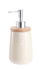 Диспенсер для мила  Ardesto Prestigio 420мл, доломіт, бамбук, пластик, бежевий ARHB3104EB