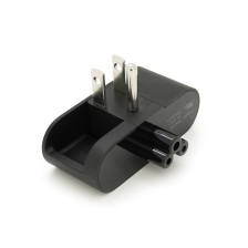 Перехідник складаний із заземленням m-m, американка\3pin, Black, BOX