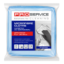 Серветки  PRO service Standard із мікрофібри для скла Сині 5 шт. (4823071615128)
