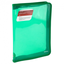 Папка на блискавці  Axent об'ємна A4 550 мкм Прозора Зелена (1801-26-A)
