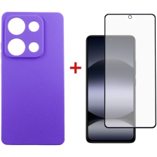 Чохол до  телефона  Dengos Xiaomi Redmi Note 14S Carbon + glass (Purple) (DG-KM-146)