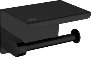 Тримач  Deante Round для туалетного паперу, настінний з полицею, чорний ADR_N221