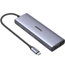 Док-станція  USB3.1 Type-C --> HDMI60Hz/VGA/USB 3.0х3/RJ45/SD/TF/PD 100W 9-in-1 CM498 Ugreen