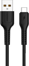 Кабель  Denmen D42T Silicone USB Type-C 2.4A 1 м 2 шт Black (DM-D42T-BK)