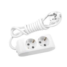 Мережевий подовжувач Panasonic X-tendia із заземленням 2 гнізда, 5 м, з захистними шторками, сірий