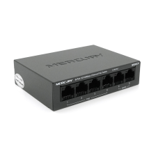 Комутатор  POE Mercury MS06CP з 4 портами POE+ 2 порти UP-Link 100Мбіт, БП в комплекті, Q20