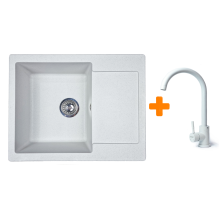 Мийка кухонна ADAMANT Minimal Old-Stone c сифоном Nova + кухонний змішувач