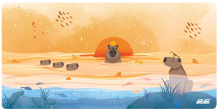 Килимок  2E Capybarra L Yellow (2E-PAD-L-CAPY-YELLOW)