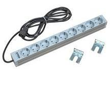 Пристрій розподілу електроживлення  ZPAS 19", 1U, блок 9хShuko, без вимикача, вилка С14 W-LZ30-09-SU-000-K