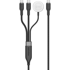 Кабель  Promate USB Type-C - 2хUSB Type-C 100W Apple Watch Charger 5W (M/M), 5A, 1.4 м, Black (fusion