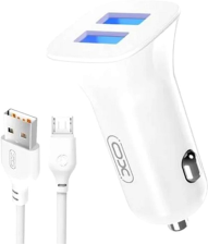 Зарядний пристрій  XO 2xUSB 2.4A + cable USB to Micro 5P white (TZ10-M-WH)