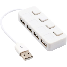 Концентратор  Voltronic USB 2.0 to 4xUSB with LED buttons white (YT-H4L-W)
