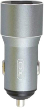 Автомобільний зарядний пристрій XO TZ09 2.4A/2 USB + cable lightning Grey (XO-TZ09L-GR)
