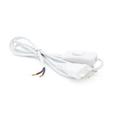Кабель Schuko з перемикачем, довжина 1.8м, перетин 0.5-0.75mm, під паяння, White, OEM