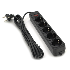 Мережевий фільтр Gembird SP5, 220В 10А, 5 розеток, 4.5 м, Black, Q30