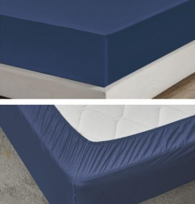 Простирадло на резинці  Ardesto Mix&amp;Match, 160х200+30см, 100% бавовна, сатин, синій ART1620FSN