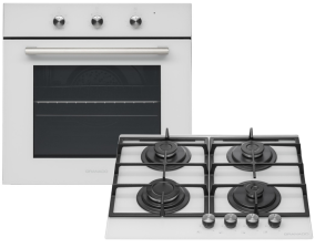Комплект (духова шафа  + варильна поверхня) GRANADO GEO 62-0200 white + GGH 62-104 white glass