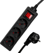 Мережевий фільтр  Logan SFB3-3 3 м 3 розетки Black