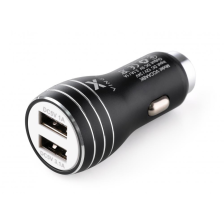 Автомобільний зарядний пристрій Vinga Dual USB Car Charger aluminium 15.5W Max (VCCAABK)