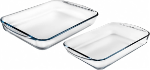 Форма  PYREX н-р форм 2пр (прямокут 40х27, прямокут 35х23см) (913S607/8044)