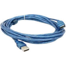 Кабель USB 2.0 AM/AF 5.0m ferrite transparent blue Voltronic (YT-AM/AF-5.0TBL)
