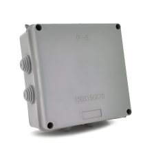 Коробка розподільна зовнішня  PIPO Premium Р50 150х150х70мм; IP55; пластик; (РР) 8 гермовводів; сіра;