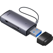 Зчитувач флеш-карт  Baseus USB to SD/TF gray (WKQX060013)